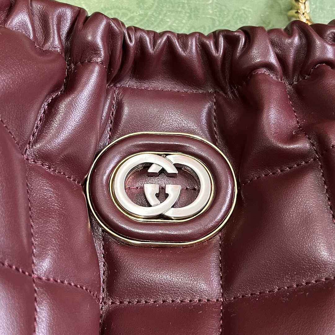 Gucci Deco medium tote bag in red leather 746210