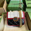 Gucci Deco mini shoulder bag in black white leather 741457