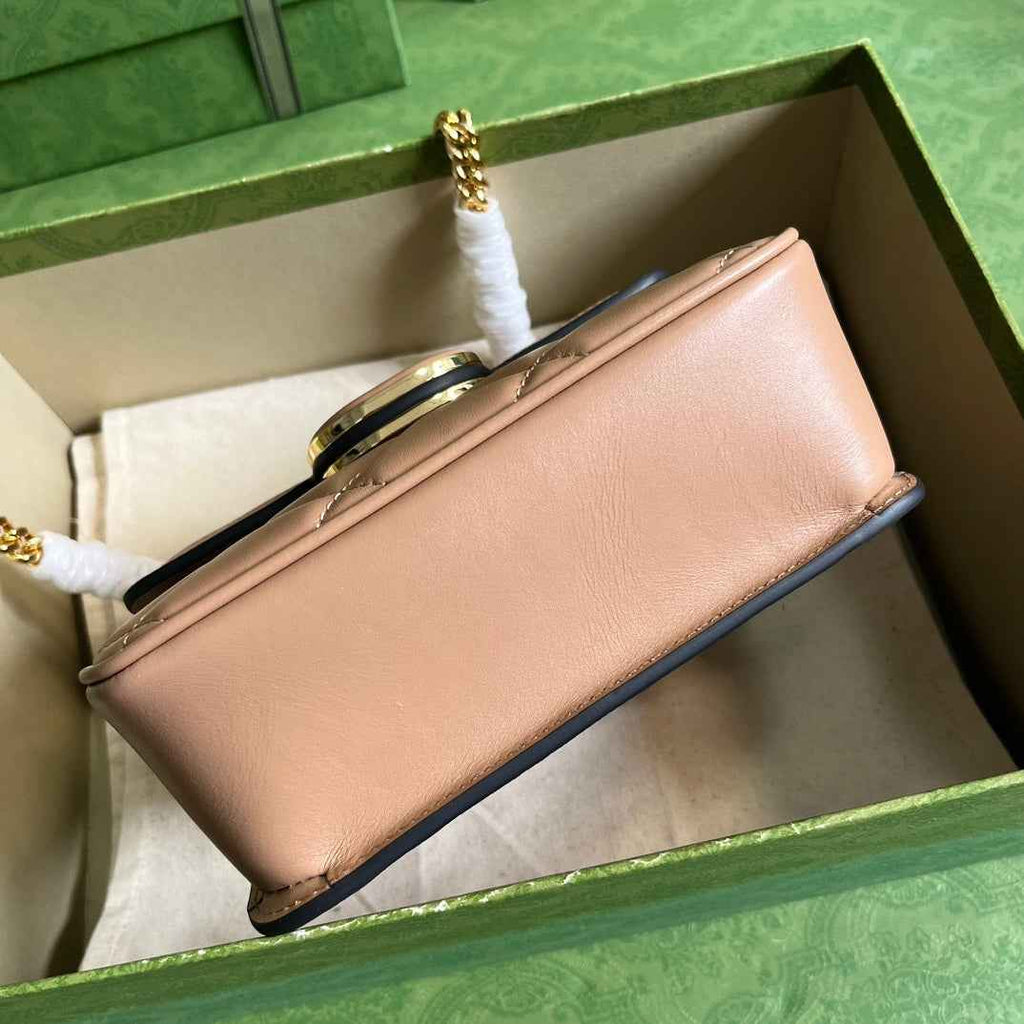 Gucci Deco mini shoulder bag in rose beige leather 741457
