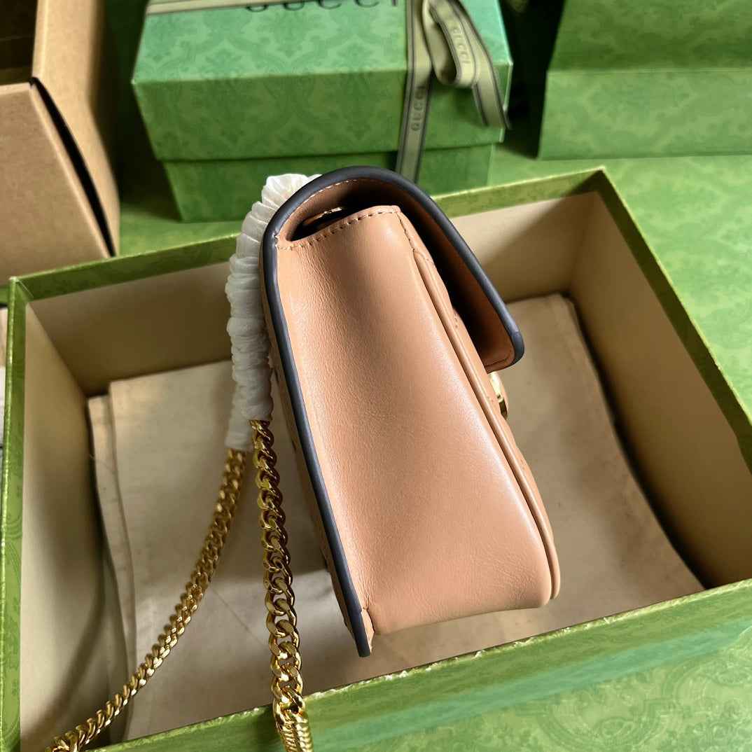 Gucci Deco mini shoulder bag in rose beige leather 741457