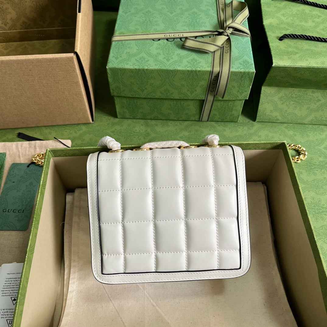 Gucci Deco mini shoulder bag in beige leather 741457
