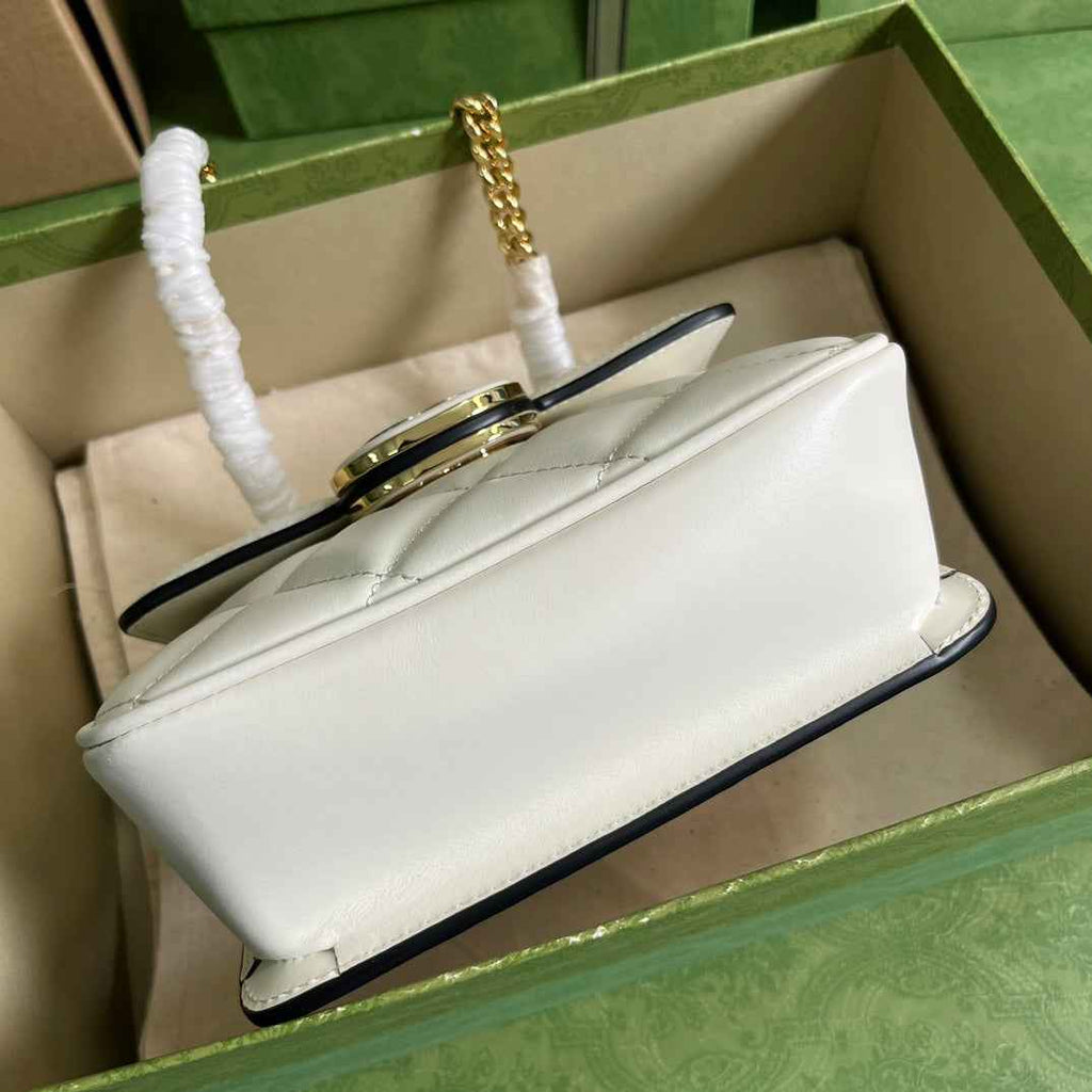 Gucci Deco mini shoulder bag in beige leather 741457