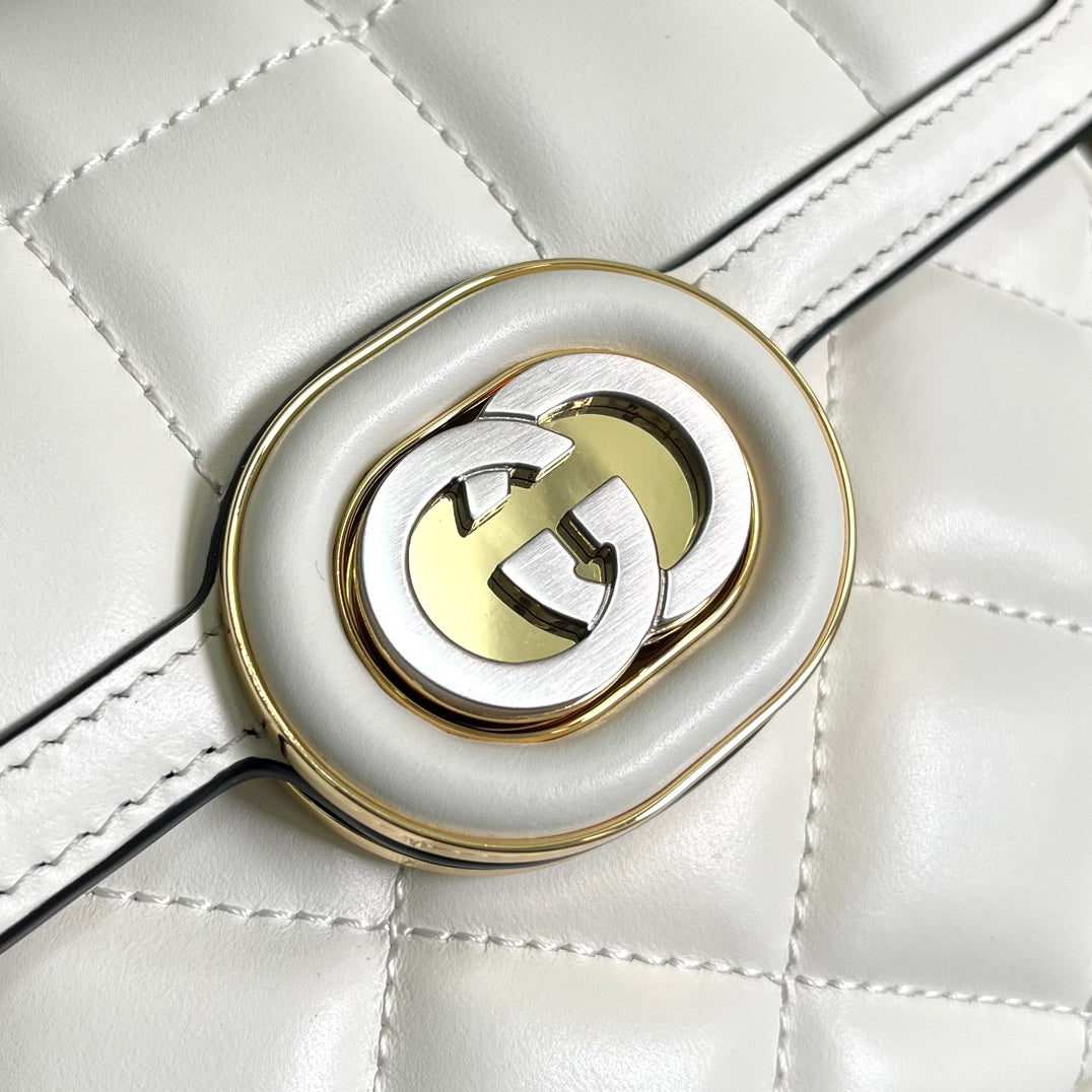 Gucci Deco mini shoulder bag in beige leather 741457