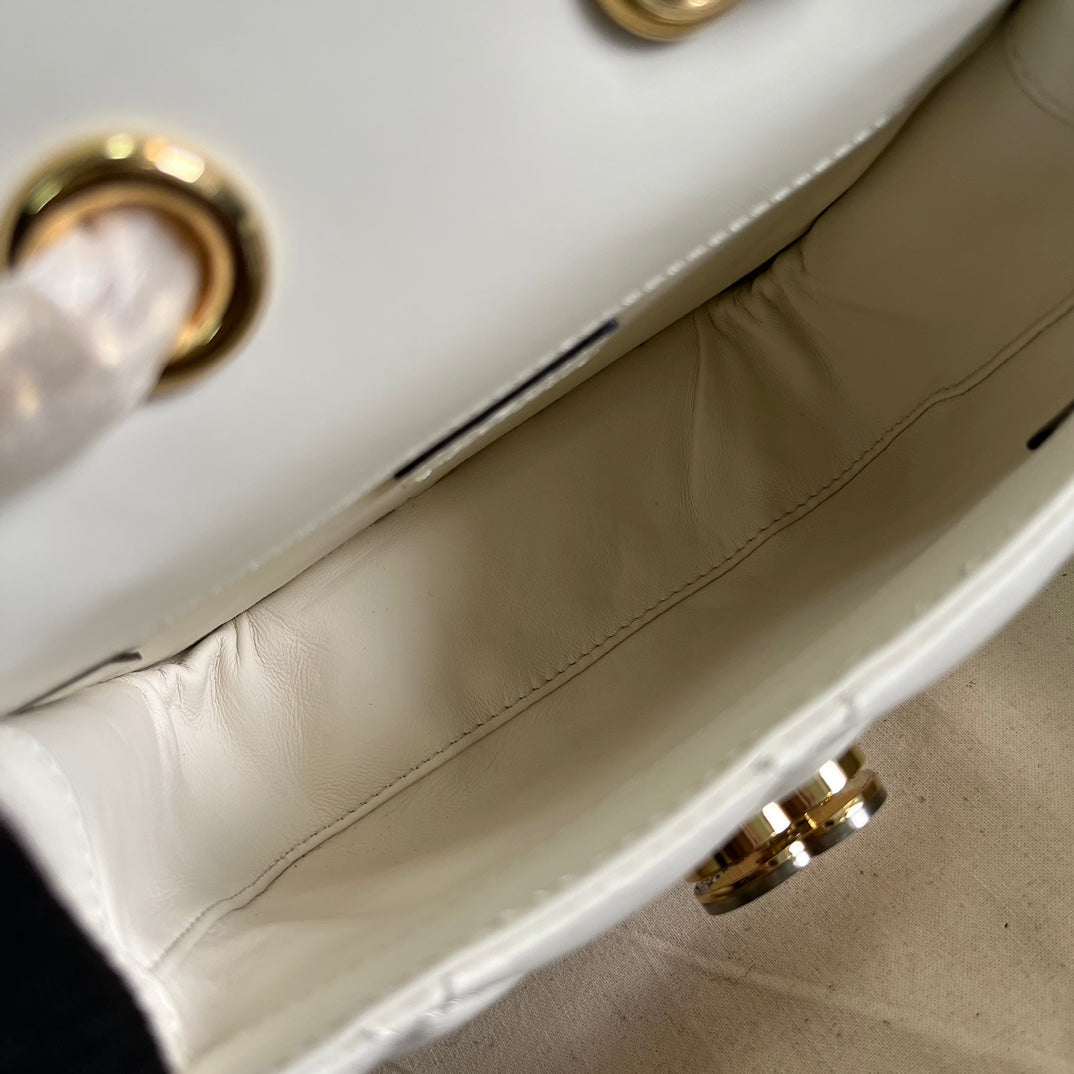 Gucci Deco mini shoulder bag in beige leather 741457