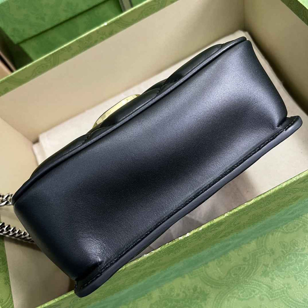 Gucci Deco mini shoulder bag in black leather 741457