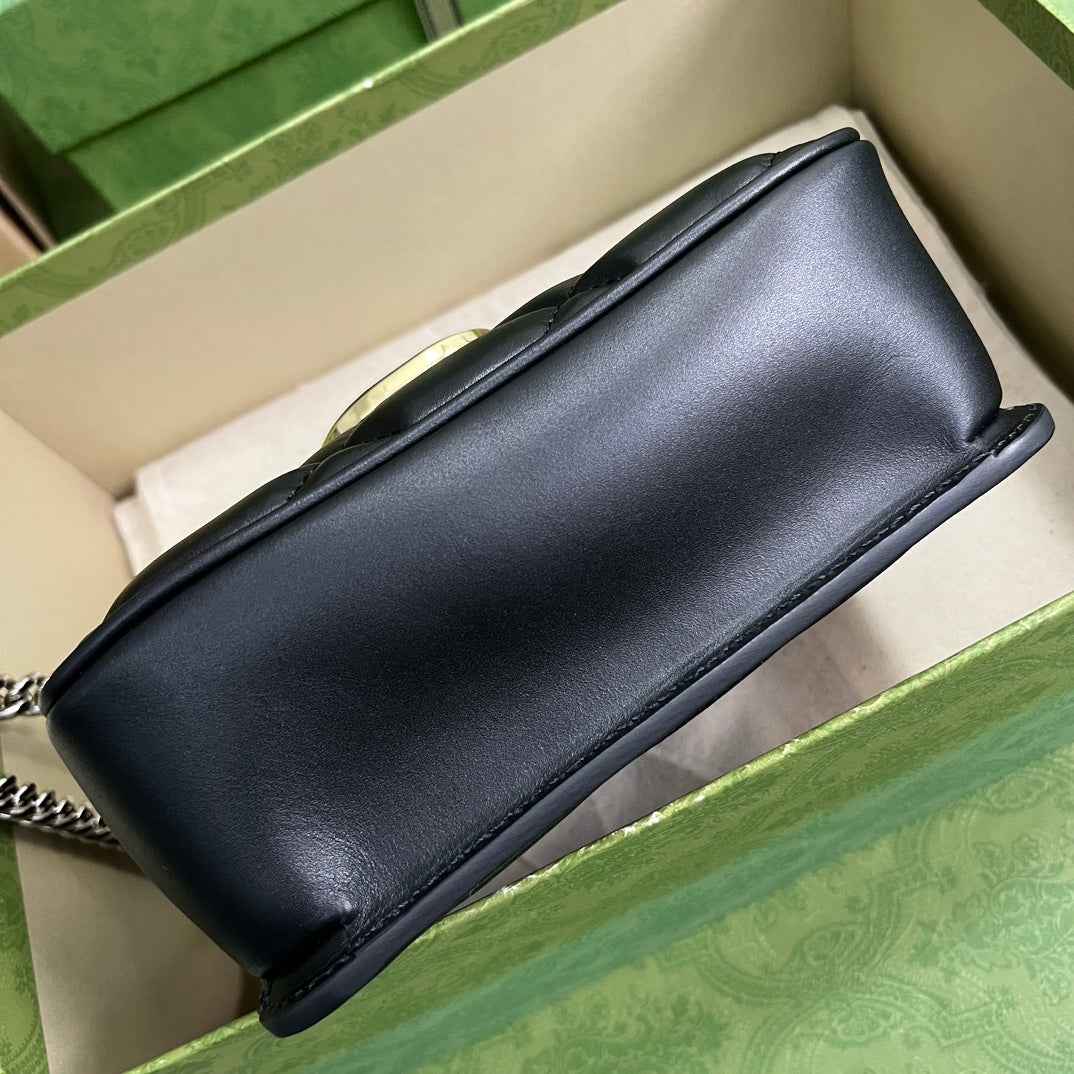 Gucci Deco mini shoulder bag in black leather 741457