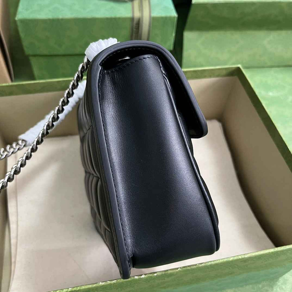 Gucci Deco mini shoulder bag in black leather 741457