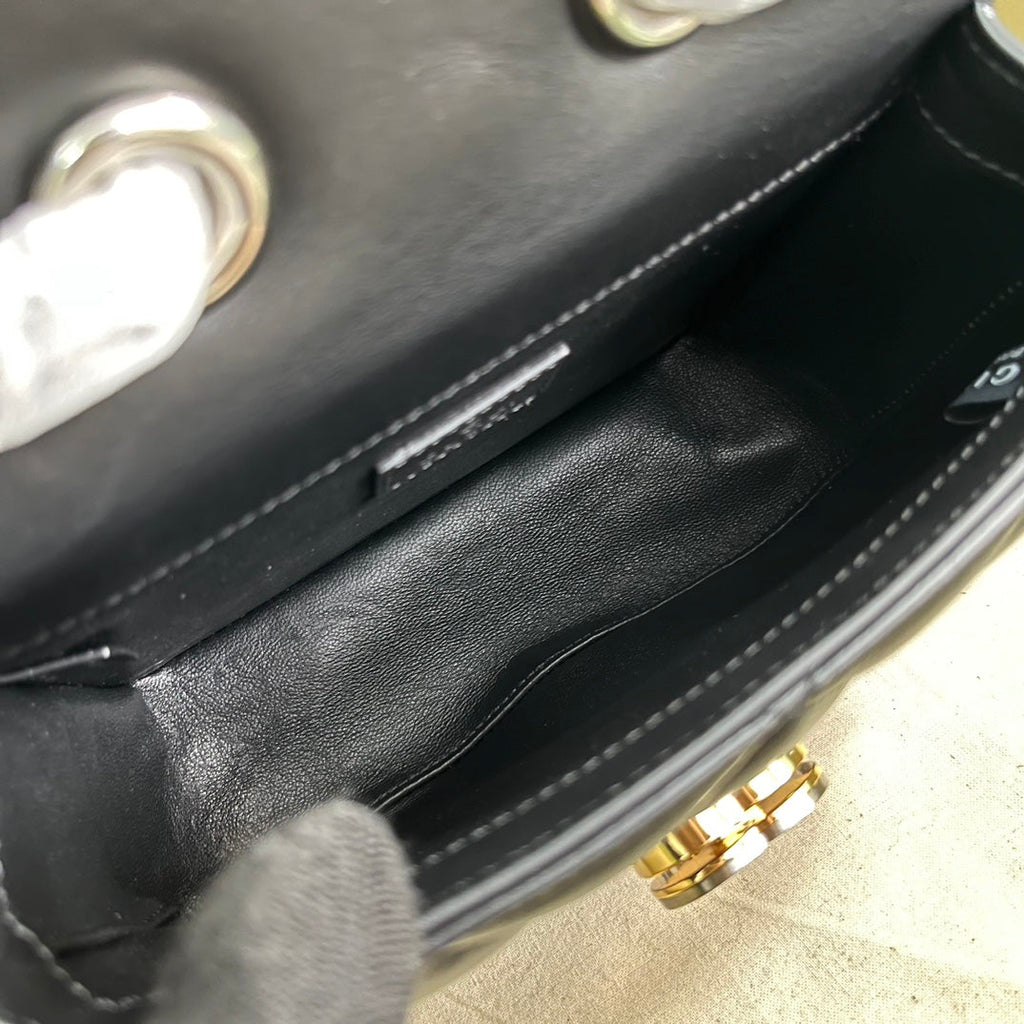 Gucci Deco mini shoulder bag in black leather 741457