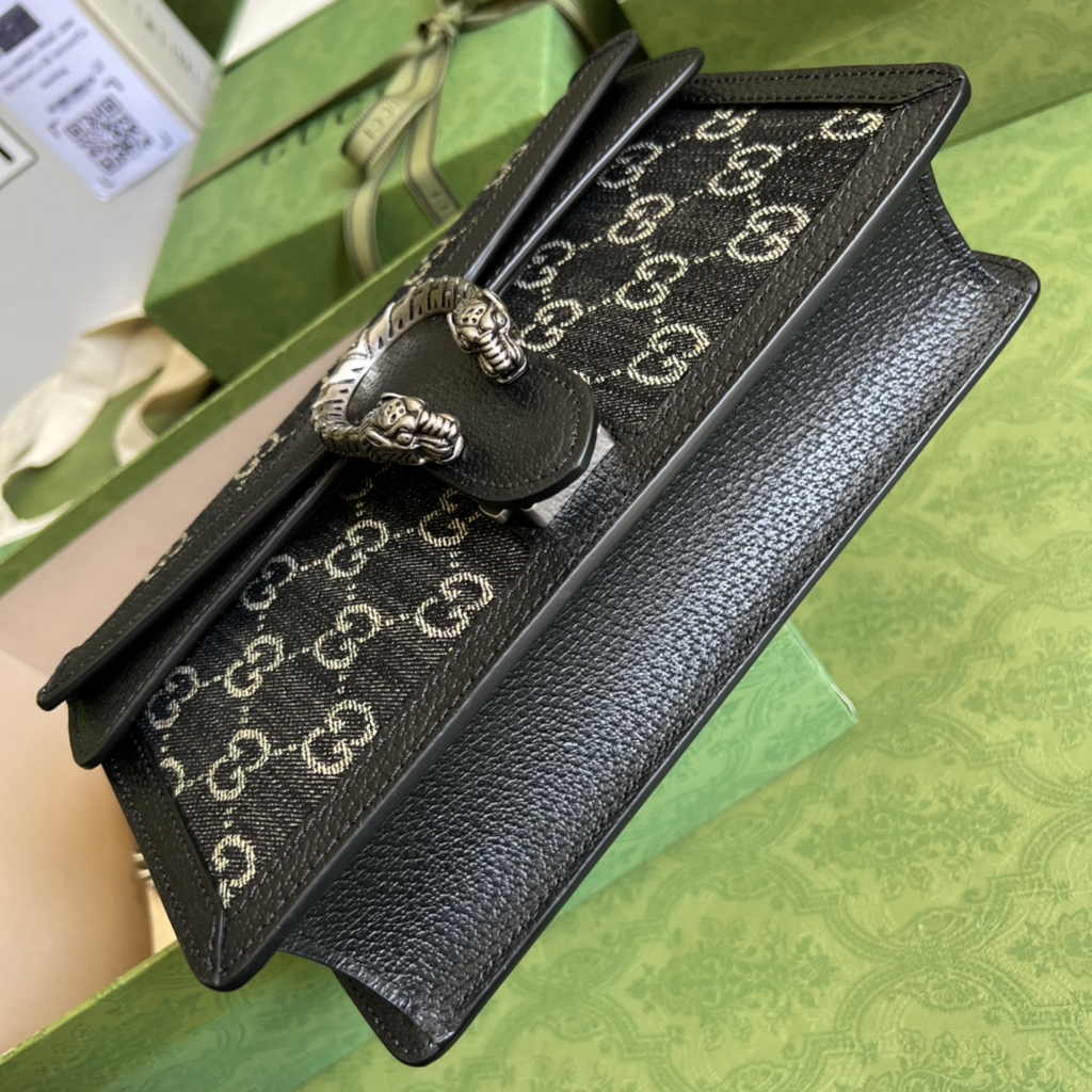 Gucci Dionysus GG small shoulder bag 499623 in black GG Supreme