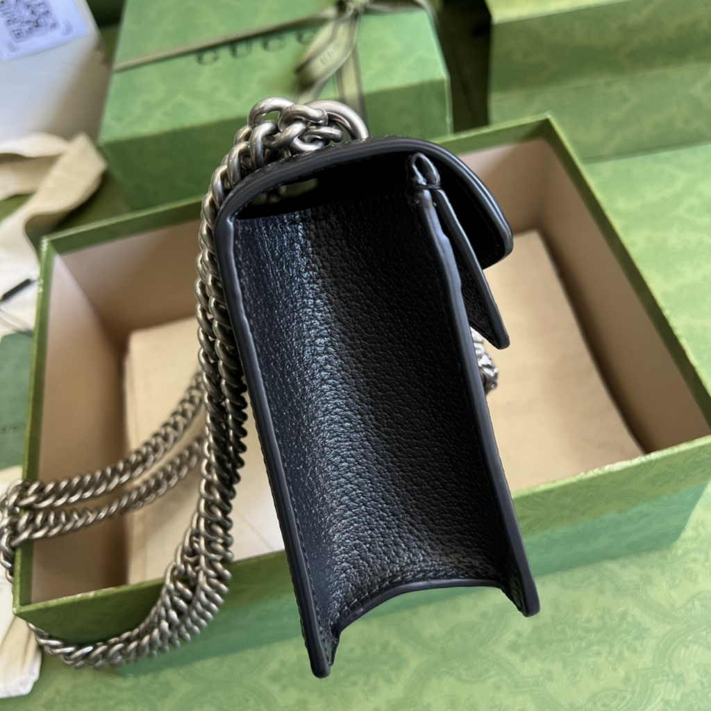 Gucci Dionysus GG small shoulder bag 499623 in black GG Supreme