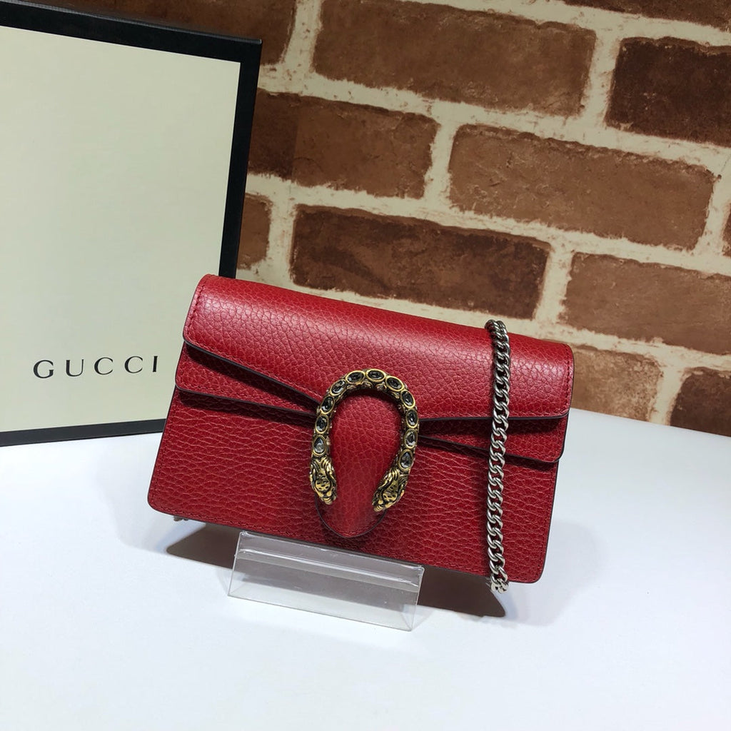 Gucci Dionysus Super Mini Bag 476432 Red Leather