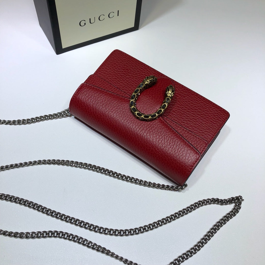 Gucci Dionysus Super Mini Bag 476432 Red Leather