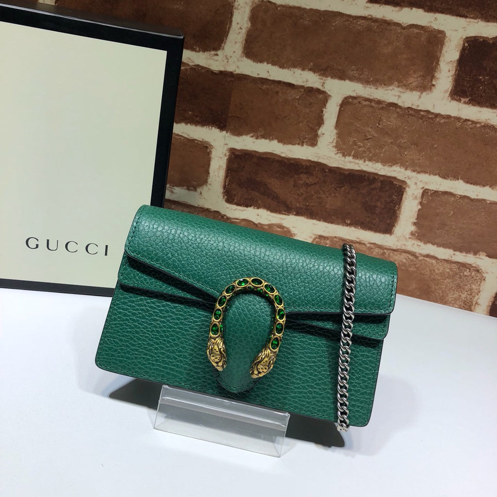 Gucci Dionysus Super Mini Bag 476432 Green Leather