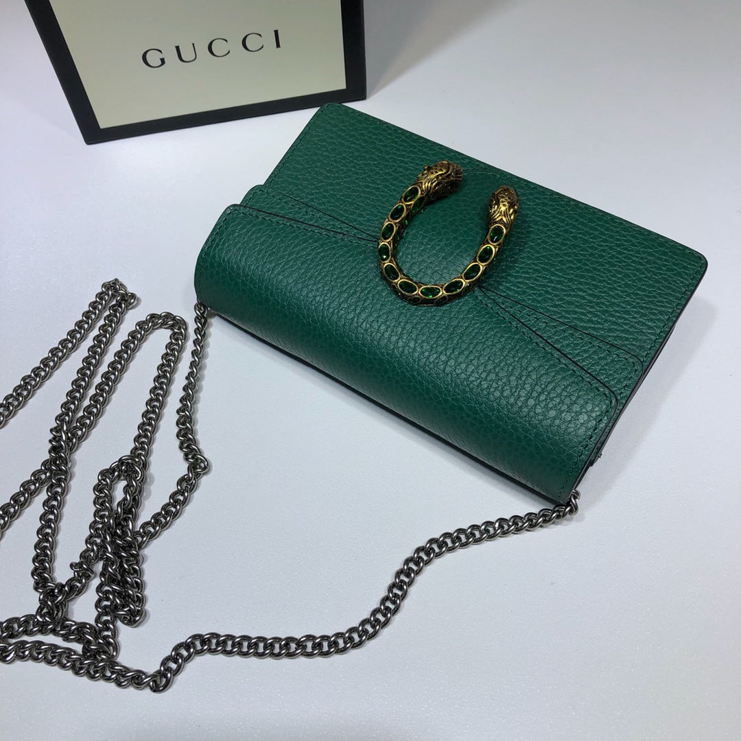 Gucci Dionysus Super Mini Bag 476432 Green Leather