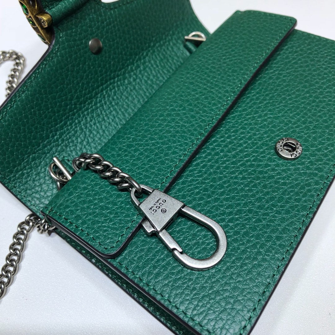 Gucci Dionysus Super Mini Bag 476432 Green Leather
