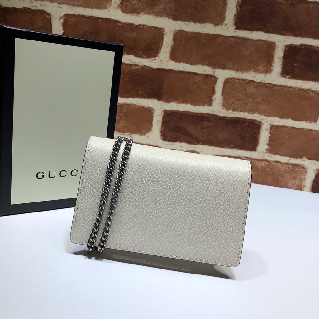 Gucci Dionysus Super Mini Bag 476432 White Leather