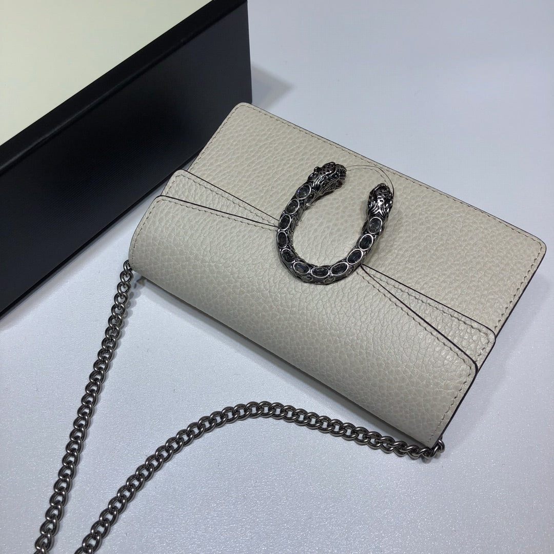 Gucci Dionysus Super Mini Bag 476432 White Leather