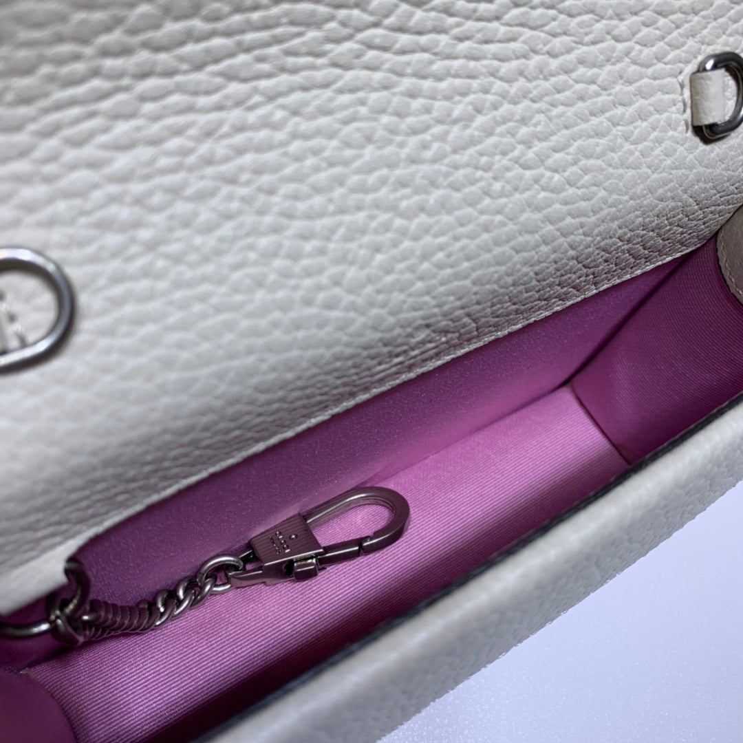 Gucci Dionysus Super Mini Bag 476432 White Leather