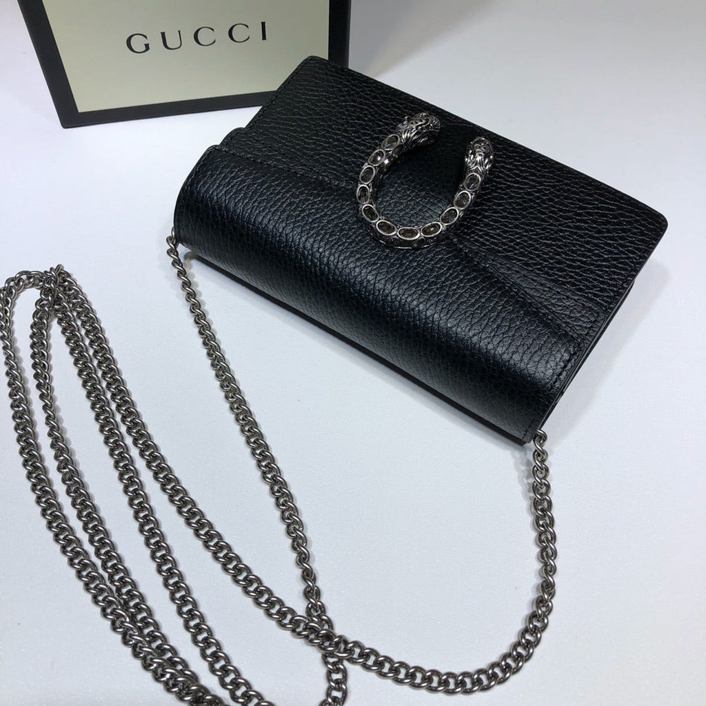 Gucci Dionysus Super Mini Bag 476432 Black Leather