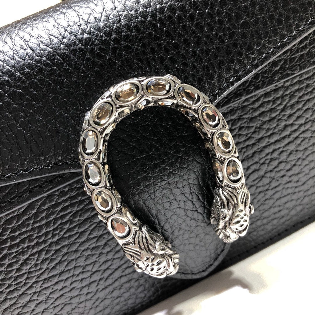 Gucci Dionysus Super Mini Bag 476432 Black Leather