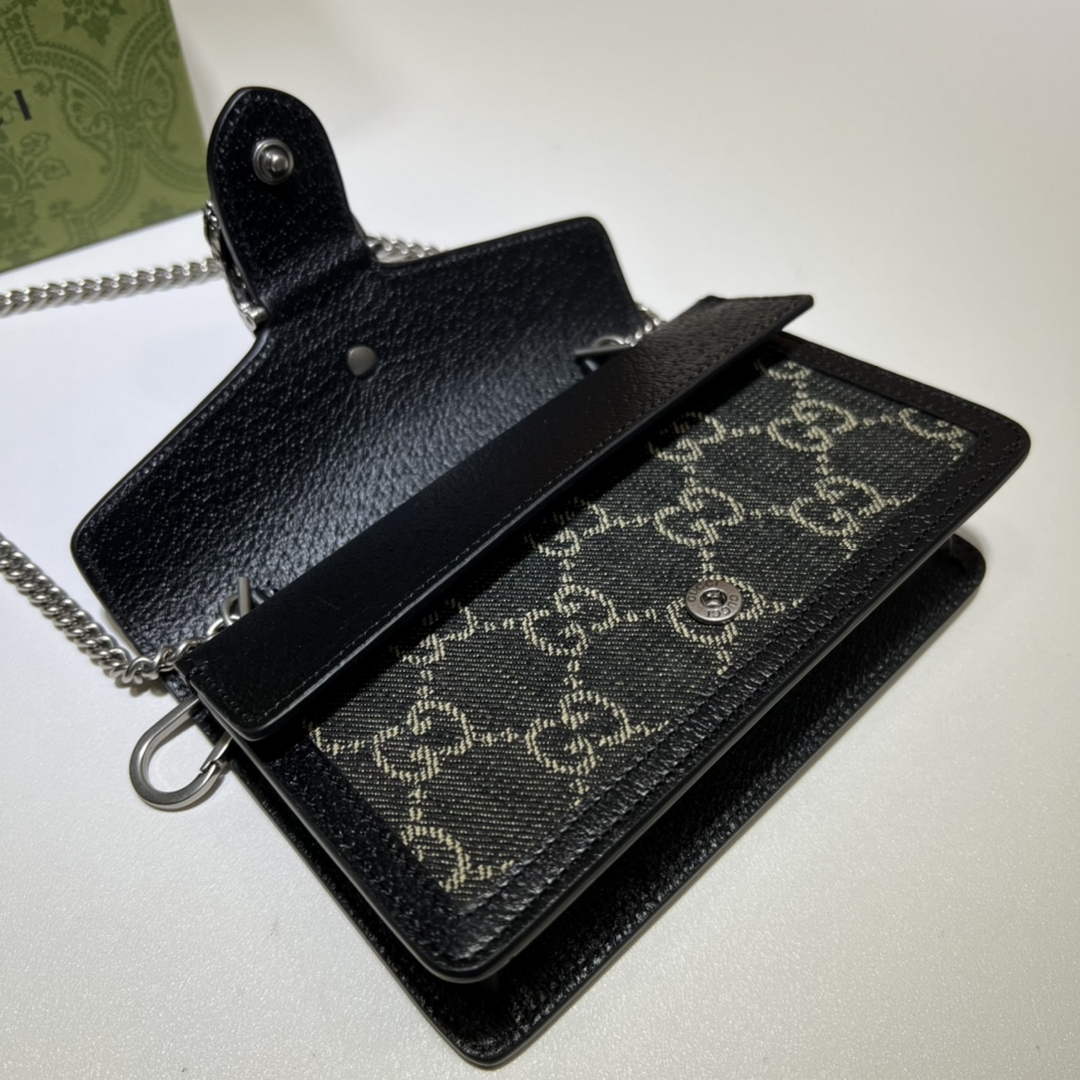 Gucci Dionysus GG Supreme Super Mini Bag 476432 Black