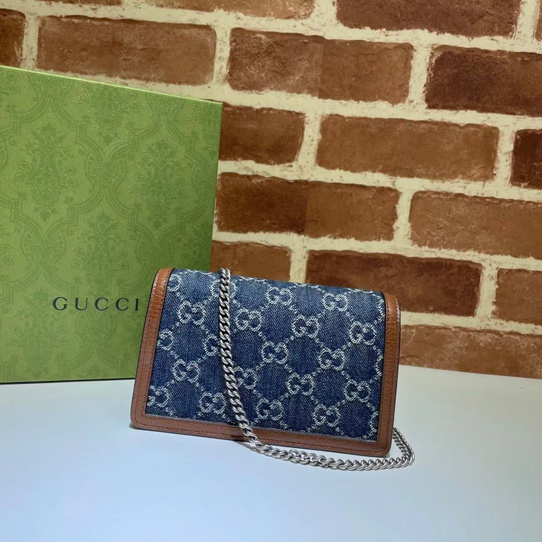 Gucci Dionysus GG Supreme Super Mini Bag 476432 Blue