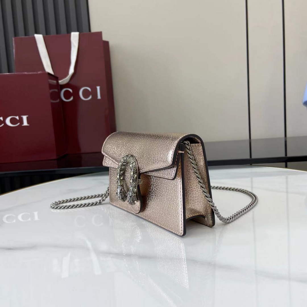 Gucci Dionysus Super Mini Bag 476432 Light Gold Leather