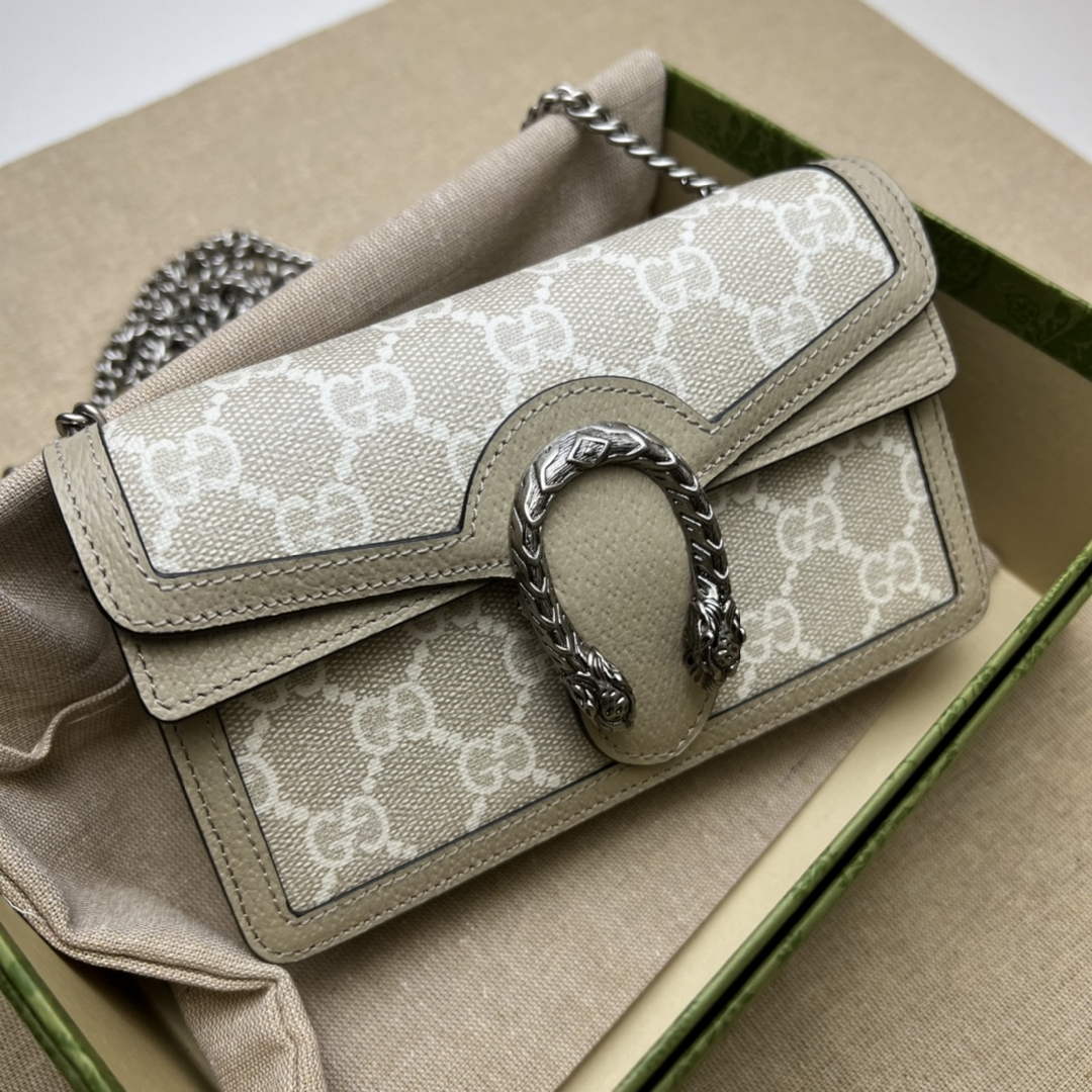 Gucci Dionysus Super Mini Bag 476432 Beige GG Supreme