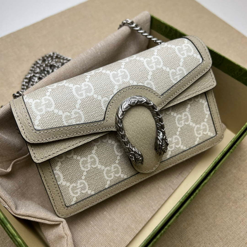Gucci Dionysus Super Mini Bag 476432 Beige GG Supreme