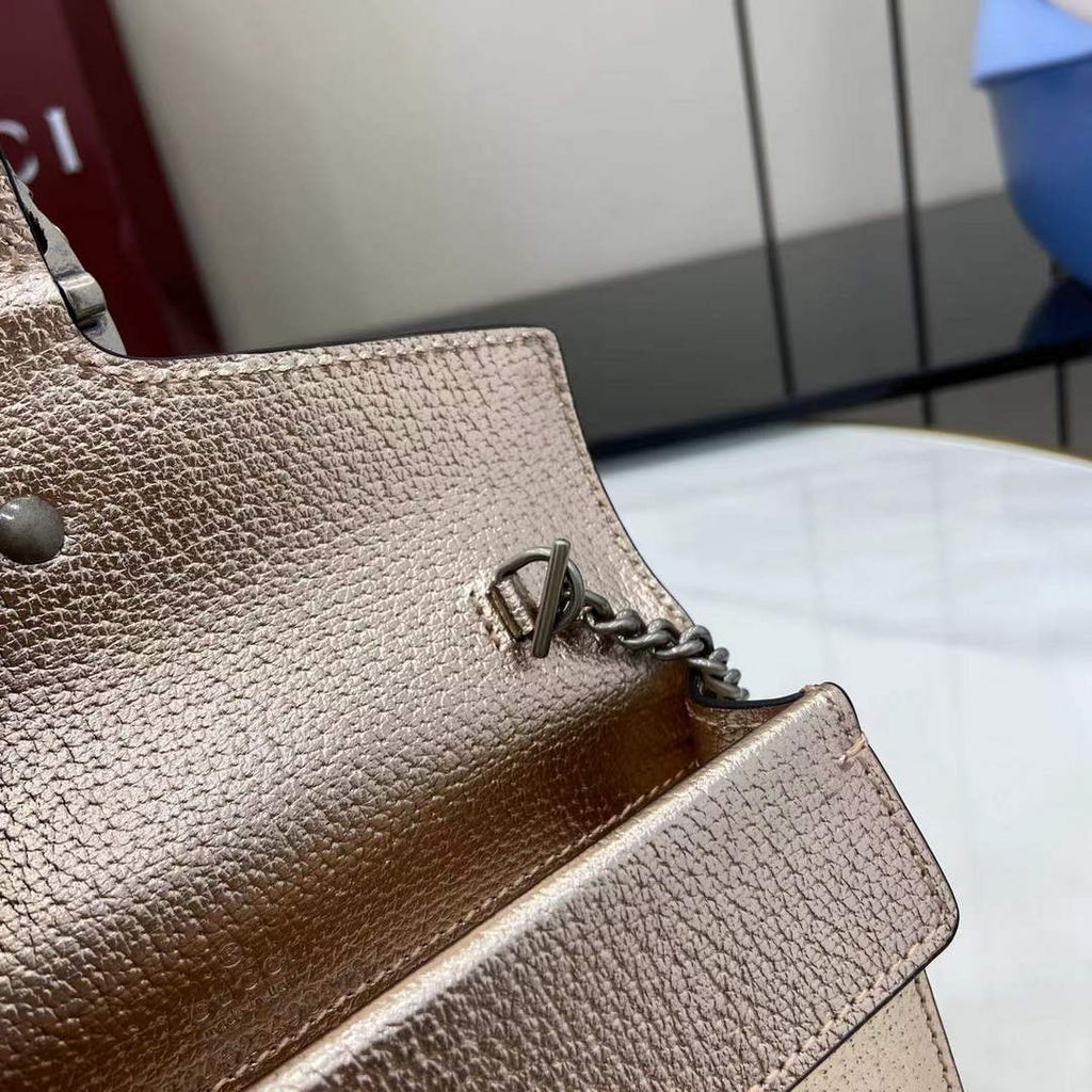 Gucci Dionysus Super Mini Bag 476432 Light Gold Leather