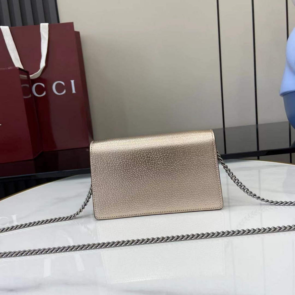 Gucci Dionysus Super Mini Bag 476432 Light Gold Leather