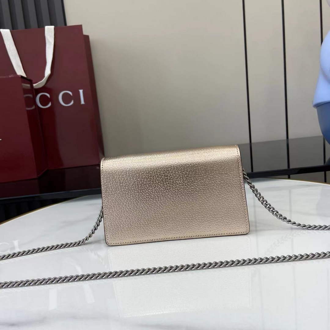 Gucci Dionysus Super Mini Bag 476432 Light Gold Leather