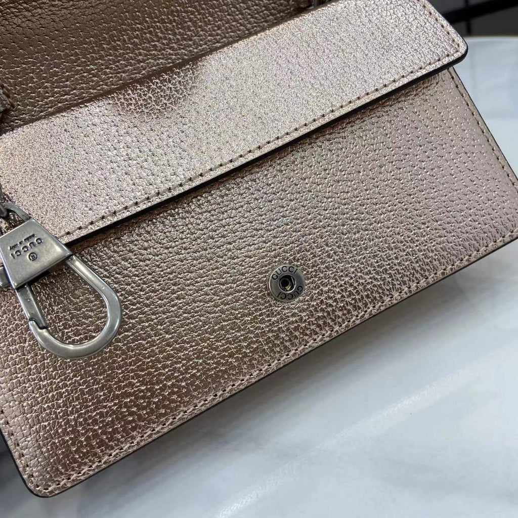Gucci Dionysus Super Mini Bag 476432 Light Gold Leather