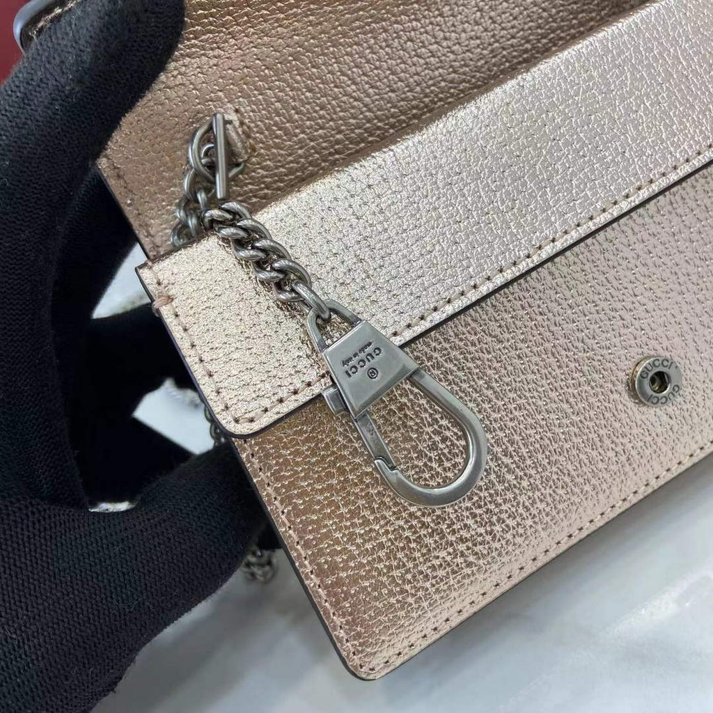 Gucci Dionysus Super Mini Bag 476432 Light Gold Leather