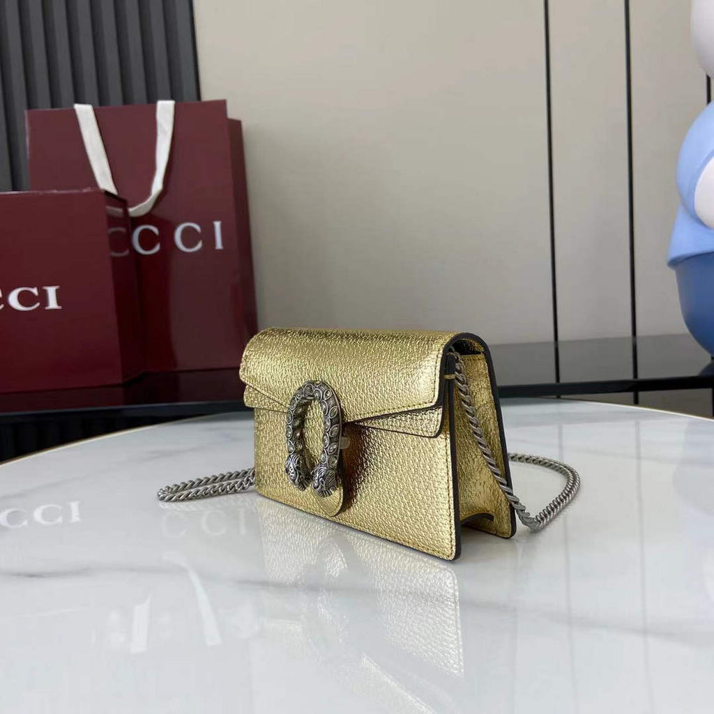 Gucci Dionysus Super Mini Bag 476432 Gold Leather