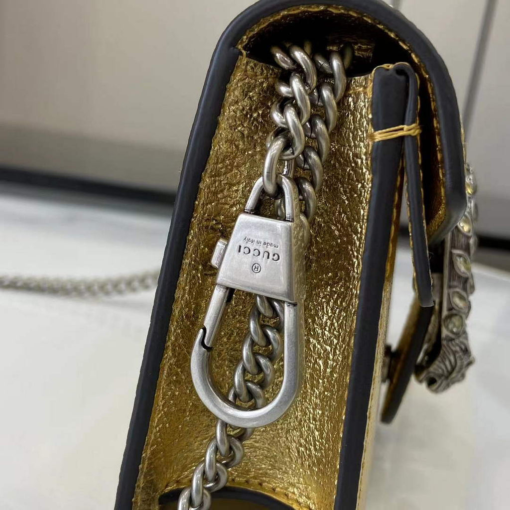 Gucci Dionysus Super Mini Bag 476432 Gold Leather