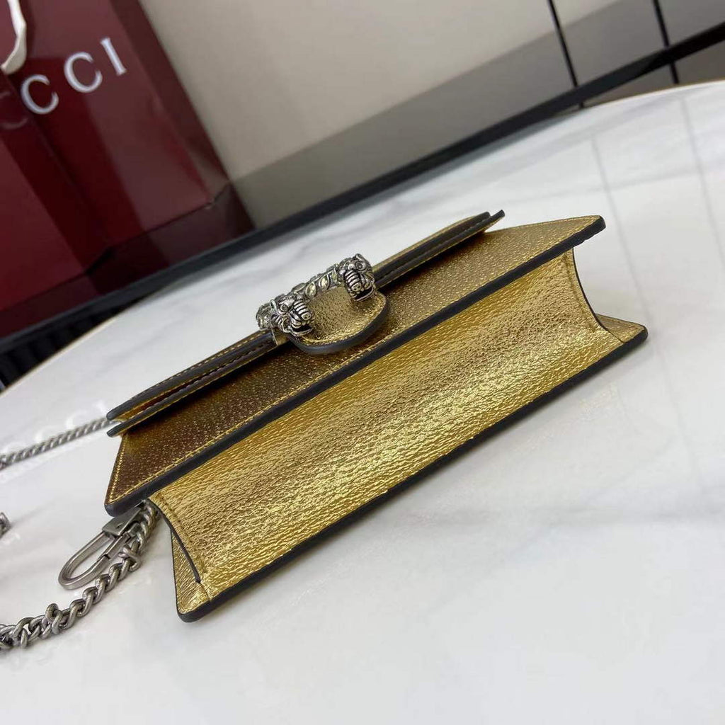 Gucci Dionysus Super Mini Bag 476432 Gold Leather