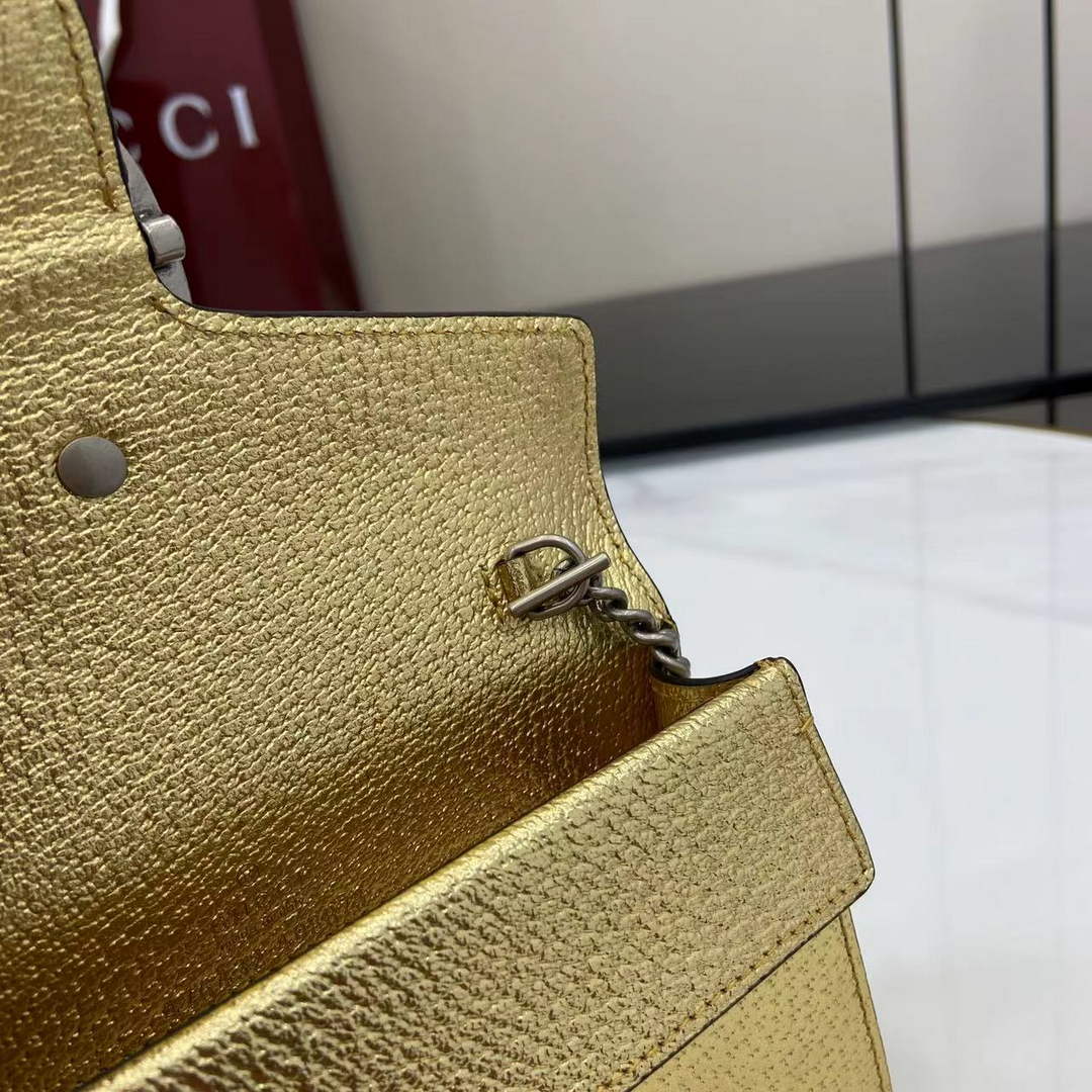 Gucci Dionysus Super Mini Bag 476432 Gold Leather