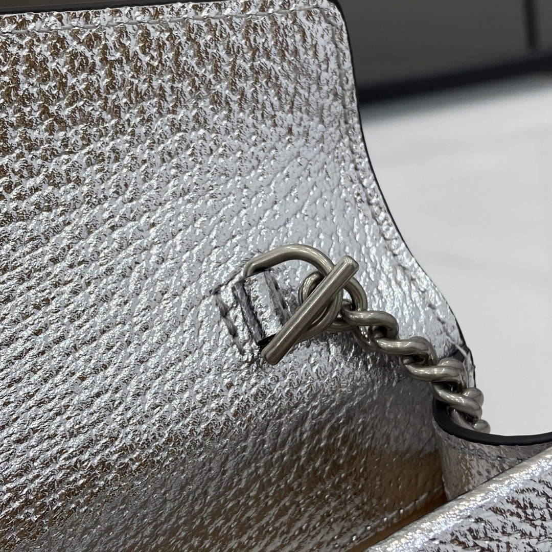 Gucci Dionysus Super Mini Bag 476432 Silver Leather