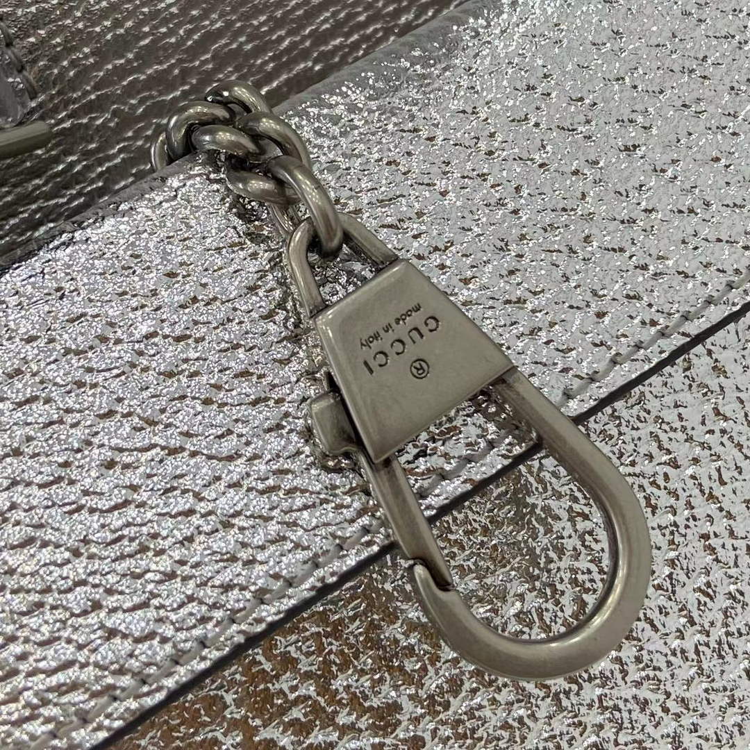 Gucci Dionysus Super Mini Bag 476432 Silver Leather