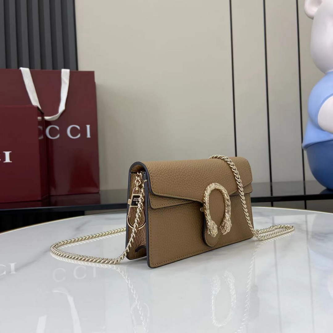 Gucci Dionysus Super Mini Bag 476432 Light Brown Leather