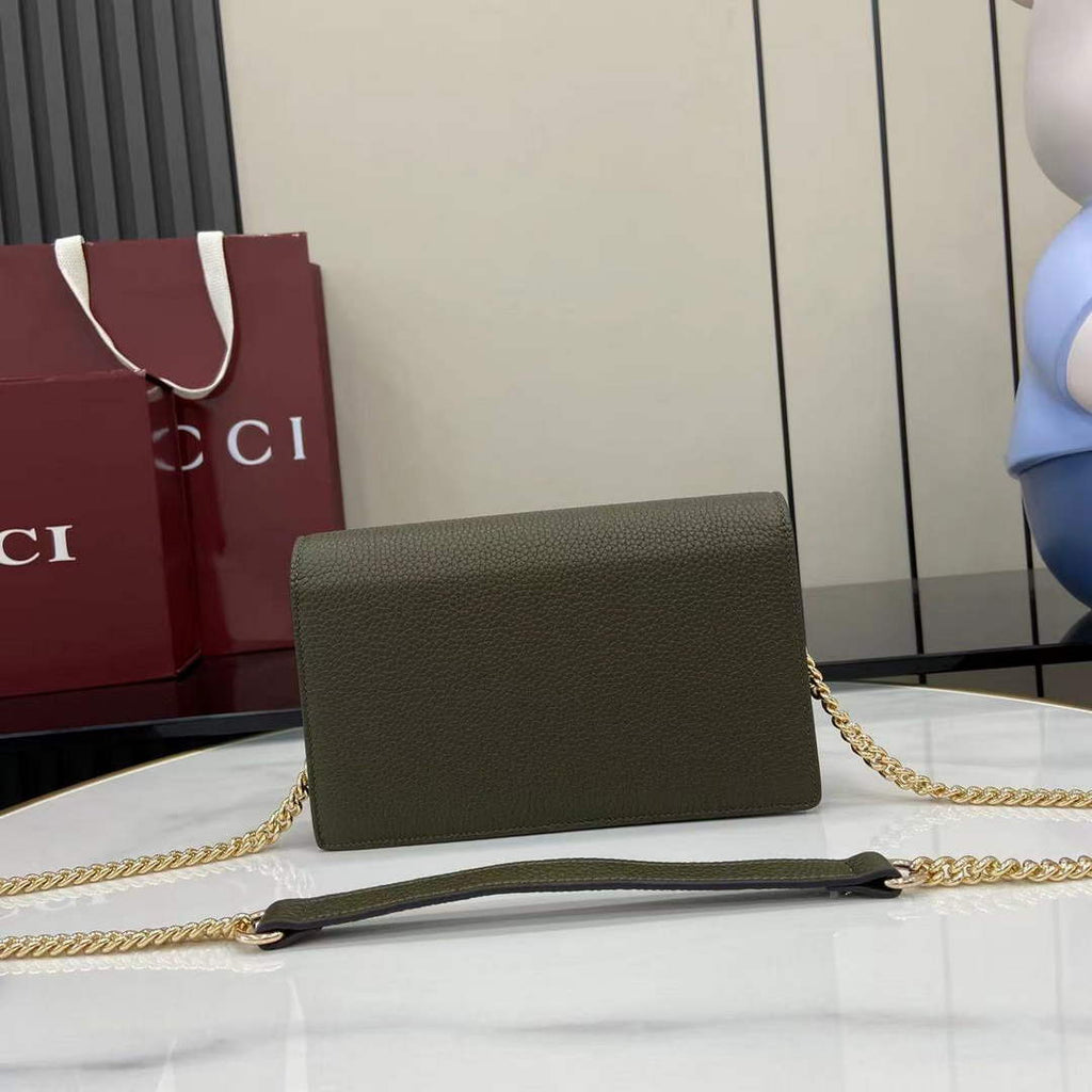 Gucci Dionysus wallet on chain ‎837373 in green leather