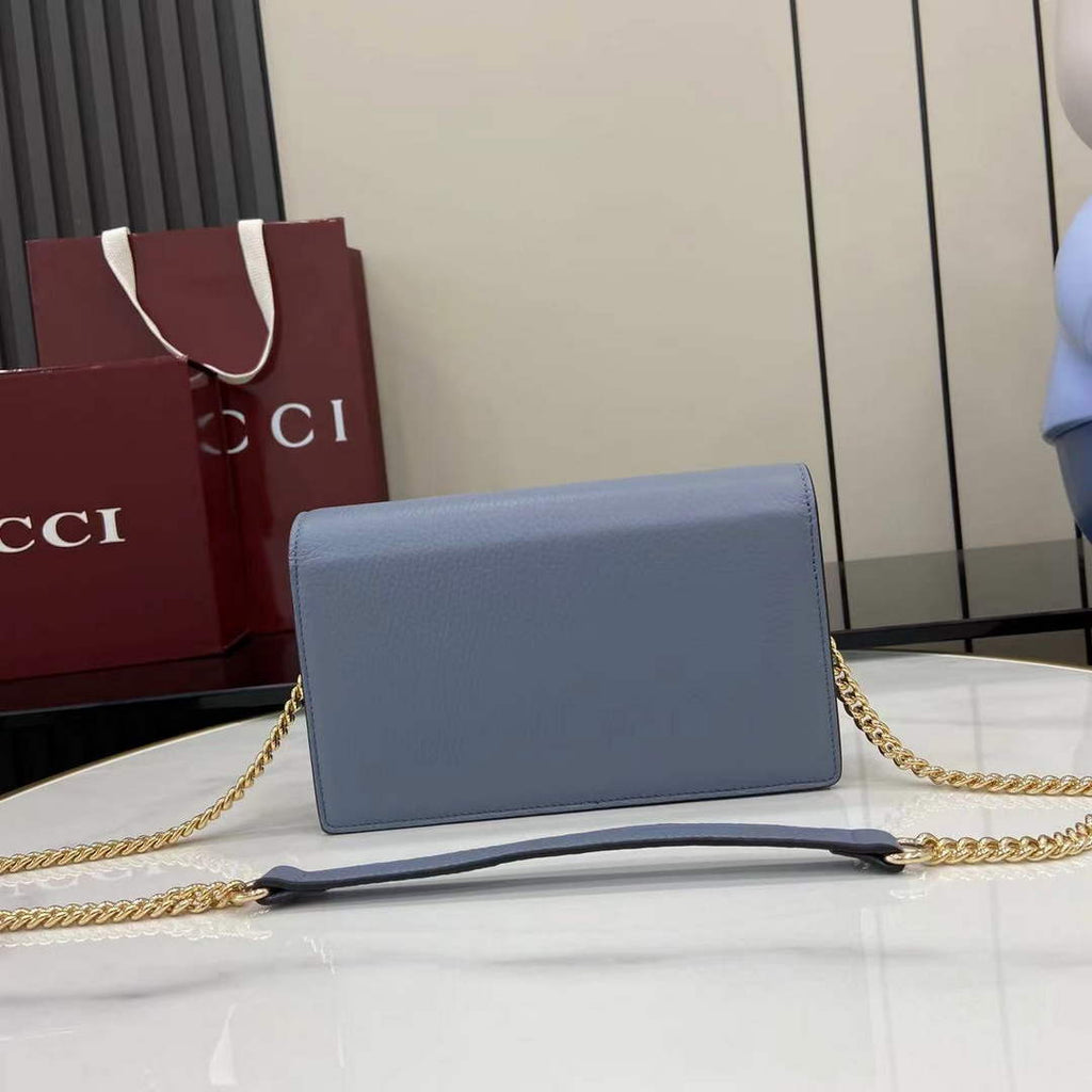 Gucci Dionysus wallet on chain ‎837373 in blue leather