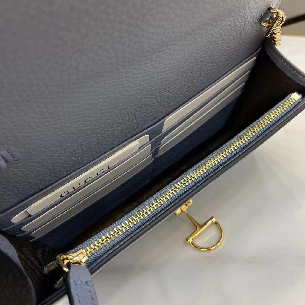 Gucci Dionysus wallet on chain ‎837373 in blue leather