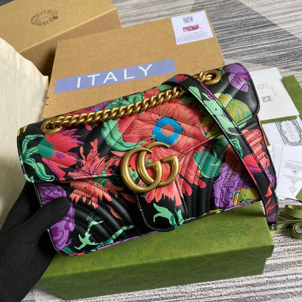 Gucci GG 443497 Marmont small shoulder handbag black