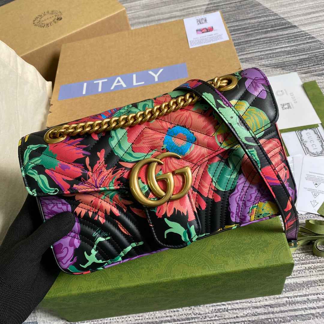 Gucci GG 443497 Marmont small shoulder handbag black