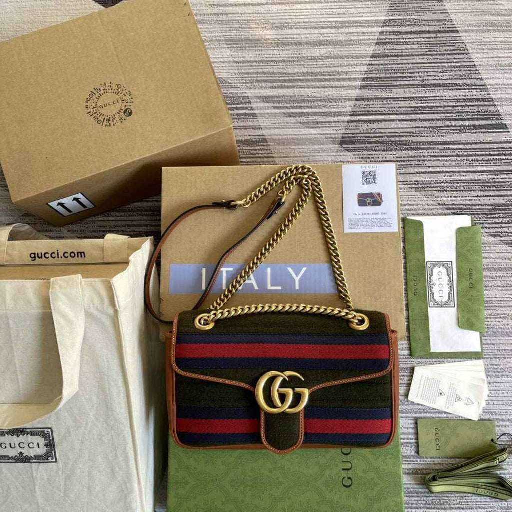 Gucci GG 443497 Marmont small shoulder handbag brown