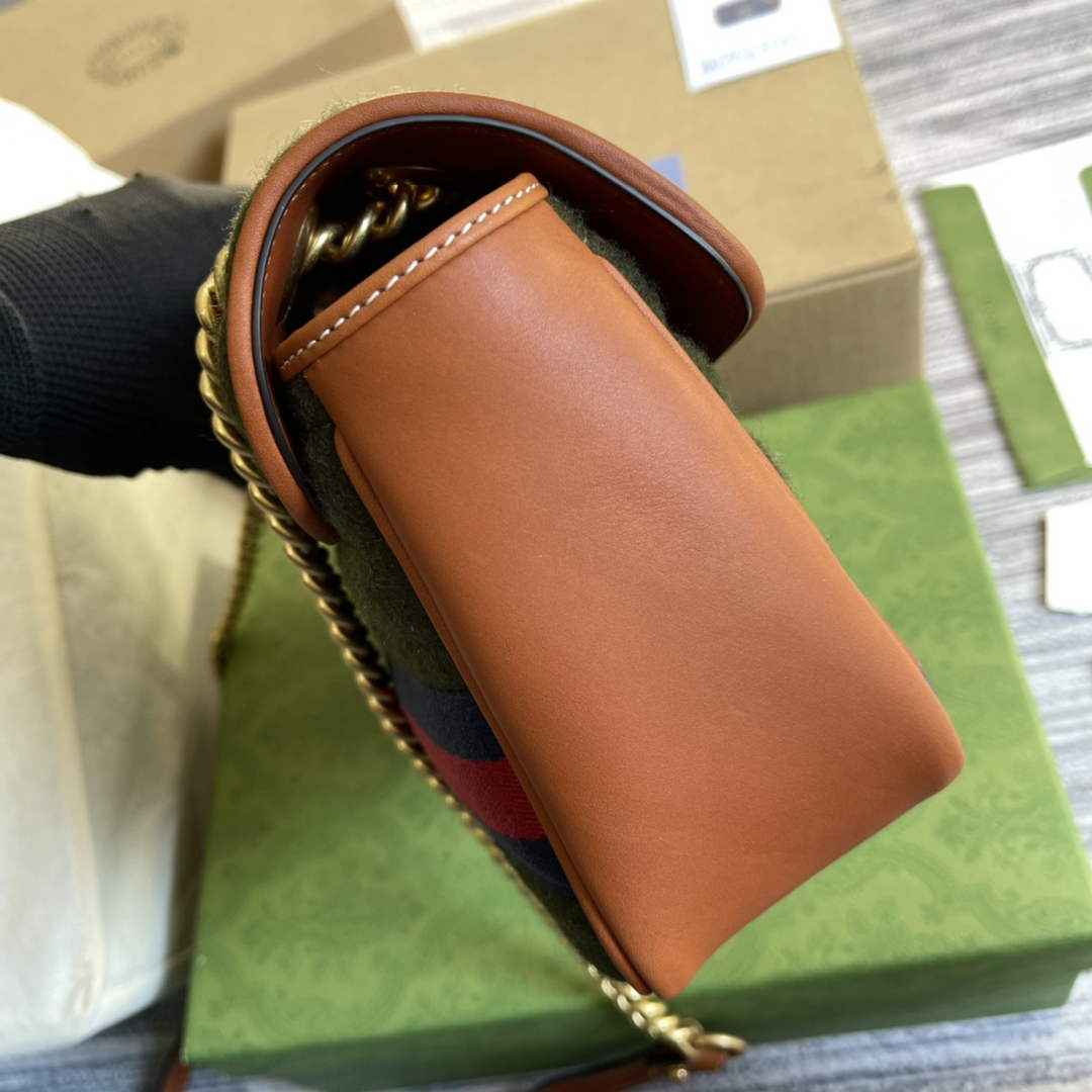 Gucci GG 443497 Marmont small shoulder handbag brown