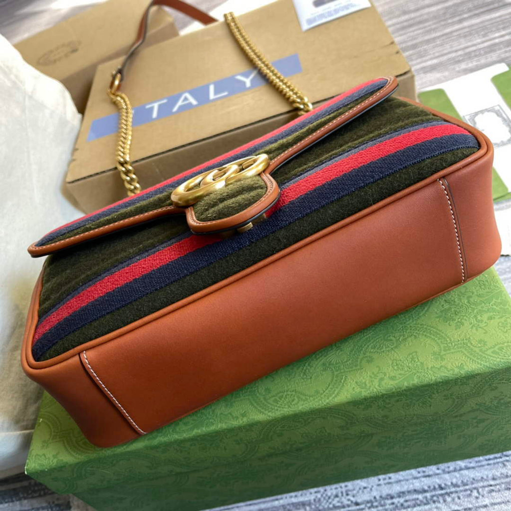 Gucci GG 443497 Marmont small shoulder handbag brown