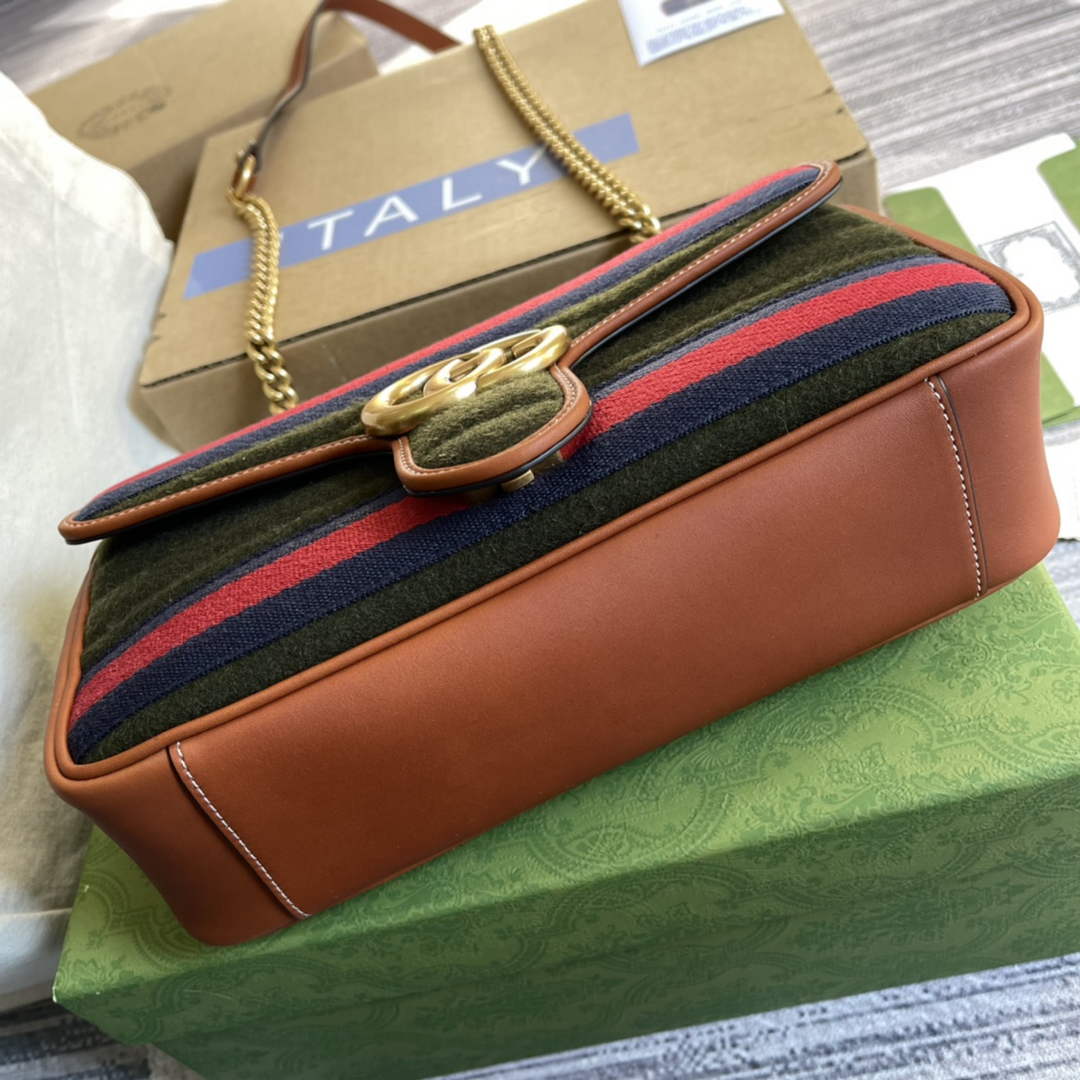 Gucci GG 443497 Marmont small shoulder handbag brown
